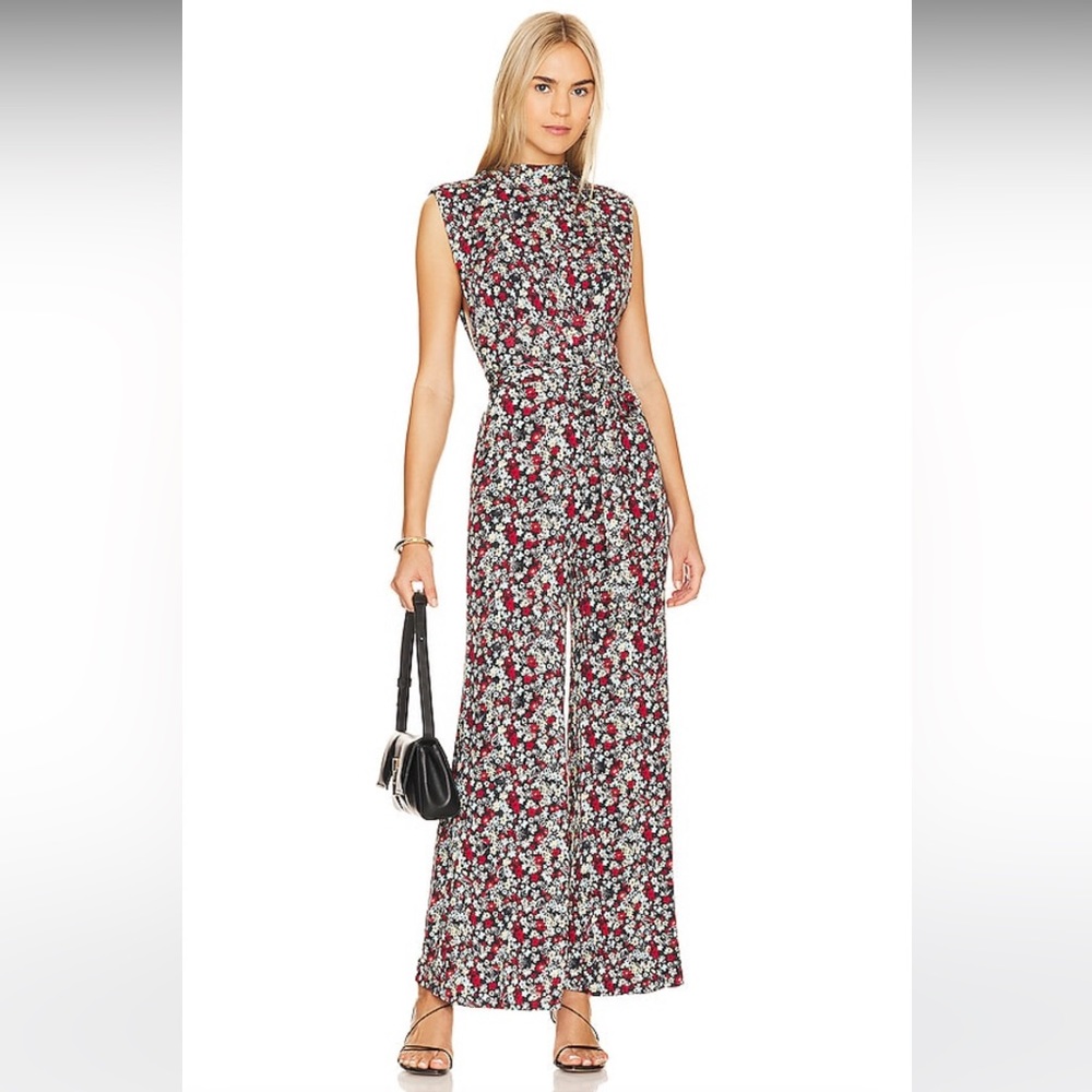 Free People NWT Vibe Check One Piece in Black Ditsy